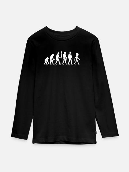 From Ape to Alien – Evolution Reloaded - Teenager Premium Bio Langarmshirt - Schwarz