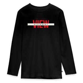 View Different Mindset - Teenager Premium Organic Long Sleeve Shirt - black - Front - AI Model Kid Female (0cm)