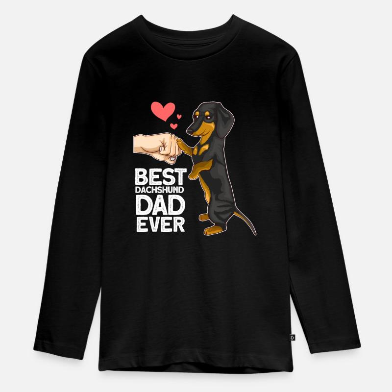 Teckel Papa Teckel Cadeau - T-shirt manches longues Premium Ado - noir