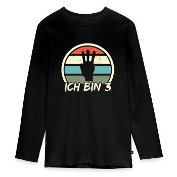 ich bin 3 Hand jungen mädchen 3. Geburtstag - Teenager Premium Bio Langarmshirt - Schwarz - Vorne - AI Model Kid Female (0cm)