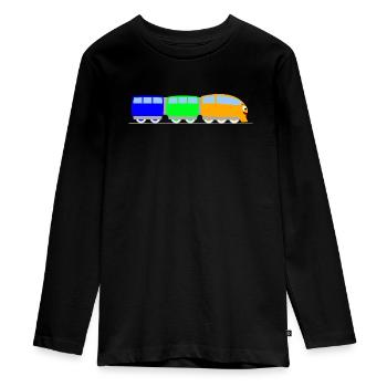 Train pour enfants - train - train - T-shirt manches longues Premium Ado - noir - Devant - AI Model Kid Female (0cm)