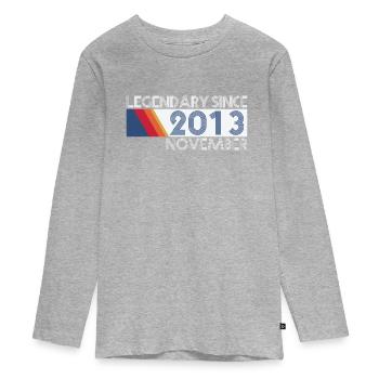 Retro SiFi Legendary depuis novembre 2013 - Naissance - T-shirt manches longues Premium Ado - gris chiné - Devant