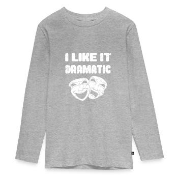 Dramatic Drama Shirt Mask Schauspielhaus Theater - Teenager Premium Organic Long Sleeve Shirt - heather grey - Front