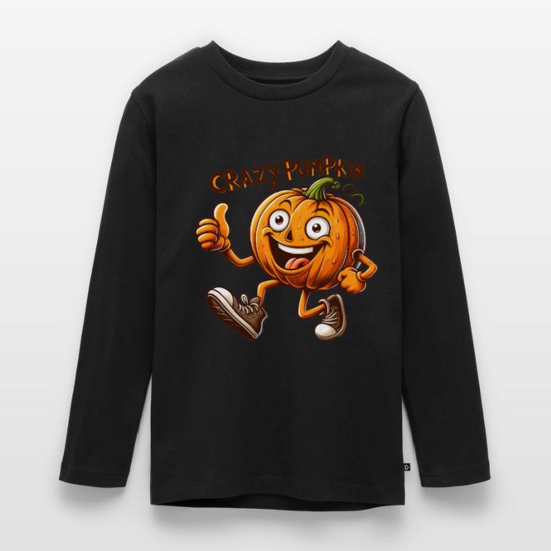 Crazy Veggies: Sweating Pumpkin Teenager Premium Bio Langarmshirt