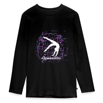 Gymnastique, gymnaste - Gymnastics - T-shirt manches longues Premium Ado - noir - Devant - AI Model Kid Female (0cm)