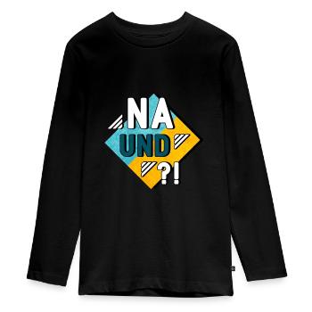 Na und - Teenager Premium Bio Langarmshirt - Schwarz - Vorne - AI Model Kid Female (0cm)