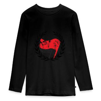 ANTIFASCHIST ACTIVISTE - T-shirt manches longues Premium Ado - noir - Devant - AI Model Kid Female (0cm)