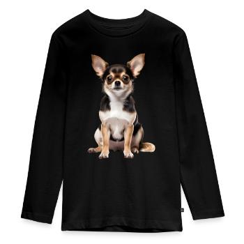 Chihuahua - Teenager Premium Bio Langarmshirt - Schwarz - Vorne - AI Model Kid Female (0cm)