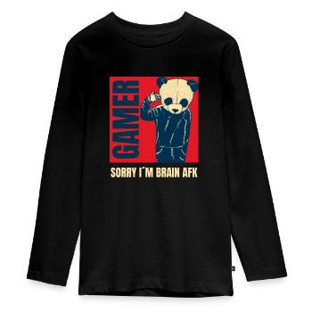 Sorry I´m Brain AFK - Teenager Premium Bio Langarmshirt - Schwarz - Vorne - AI Model Kid Female (0cm)