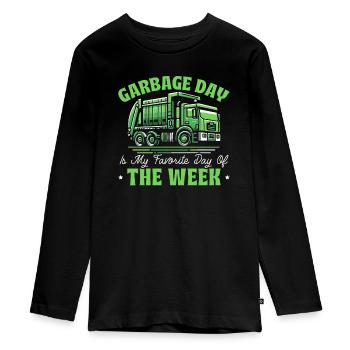 Müllwagenfahrer Mülltag Abfallmanagement - Teenager Premium Bio Langarmshirt - Schwarz - Vorne - AI Model Kid Female (0cm)