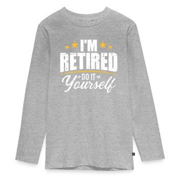 Pension - T-shirt manches longues Premium Ado - gris chiné - Devant