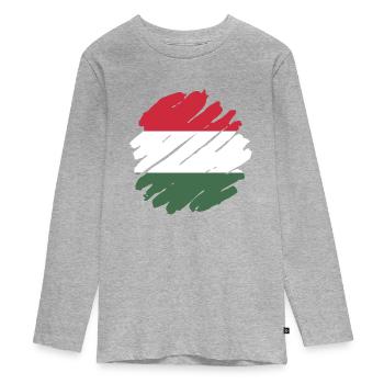 Hungary Flag Hungarian Flag Balaton Hungary - Teenager Premium Organic Long Sleeve Shirt - heather grey - Front