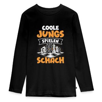 Schach Jungs Schachspieler Jungen - Teenager Premium Bio Langarmshirt - Schwarz - Vorne - AI Model Kid Female (0cm)