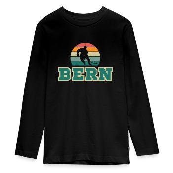 Bern, meine Stadt! - Teenager Premium Bio Langarmshirt - Schwarz - Vorne - AI Model Kid Female (0cm)
