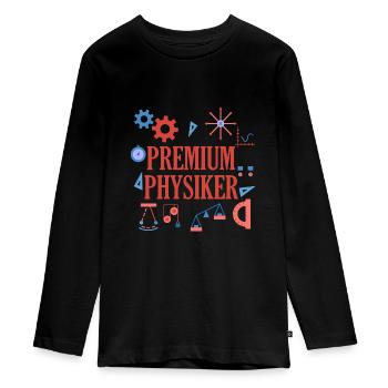 Physics - Teenager Premium Organic Long Sleeve Shirt - black - Front - AI Model Kid Female (0cm)