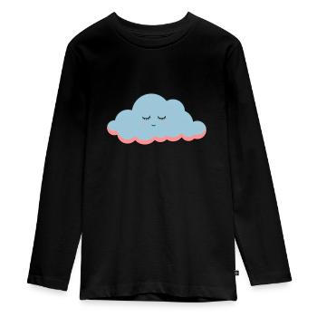 Schlaf Wolke mit Wimpern - Teenager Premium Bio Langarmshirt - Schwarz - Vorne - AI Model Kid Female (0cm)