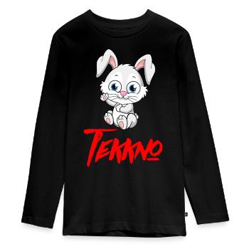 TEKKNO HARDTEKK TEKK TEKKE Sweet rabbit - Teenager Premium Organic Long Sleeve Shirt - black - Front - AI Model Kid Female (0cm)