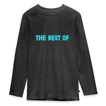 OMA. MUTTERTAG. ALLES GUTE ZUM OMA-TAG. ICH LIEBE DICH - Teenager Premium Bio Langarmshirt - Anthrazit meliert - Vorne - AI Model Kid Female (0cm)