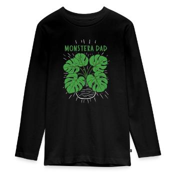 Monstera papa amoureux des plantes papa botanique - T-shirt manches longues Premium Ado - noir - Devant - AI Model Kid Female (0cm)