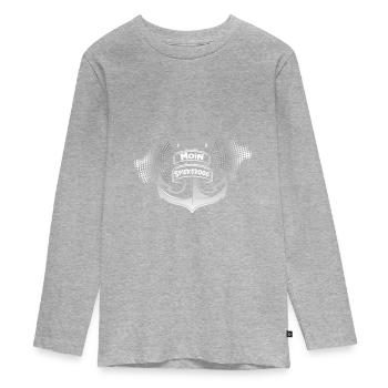 Cosland de l’Est Moin île de Spiekeroog avec ancre - T-shirt manches longues Premium Ado - gris chiné - Devant