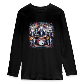 Rockin' Cats Hommage psychédélique - T-shirt manches longues Premium Ado - noir - Devant - AI Model Kid Female (0cm)