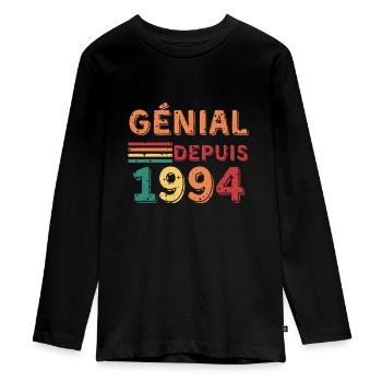 Awesome Since 1994 - Humor Gift - Teenager Premium Organic Long Sleeve Shirt - black - Front - AI Model Kid Female (0cm)