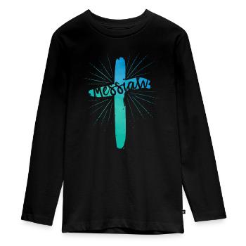 Messie - T-shirt manches longues Premium Ado - noir - Devant - AI Model Kid Female (0cm)