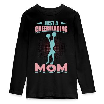 Cheerleading Mom Motivationsdesign - Teenager Premium Bio Langarmshirt - Schwarz - Vorne - AI Model Kid Female (0cm)