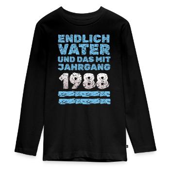 1988 - Teenager Premium Organic Long Sleeve Shirt - black - Front - AI Model Kid Female (0cm)
