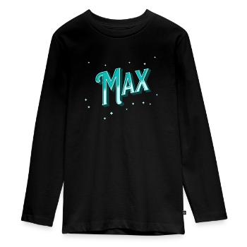 Nombre maximal de noms personnalisés - T-shirt manches longues Premium Ado - noir - Devant - AI Model Kid Female (0cm)
