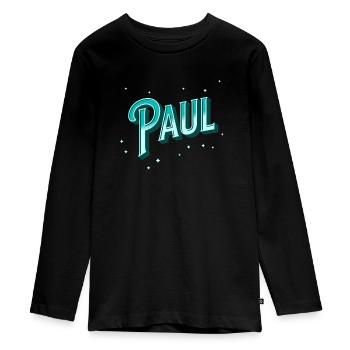 Nom de Paul personnalisé - T-shirt manches longues Premium Ado - noir - Devant - AI Model Kid Female (0cm)