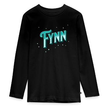 Fynn noms personnalisés - T-shirt manches longues Premium Ado - noir - Devant - AI Model Kid Female (0cm)