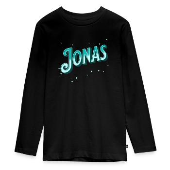 Jonas Namen personalisiert - Teenager Premium Bio Langarmshirt - Schwarz - Vorne - AI Model Kid Female (0cm)