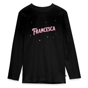 Francesca nomme des noms personnalisés - T-shirt manches longues Premium Ado - noir - Devant - AI Model Kid Female (0cm)