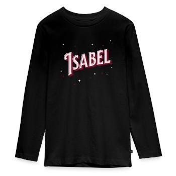 Isabel Namen personalisiert - Teenager Premium Bio Langarmshirt - Schwarz - Vorne - AI Model Kid Female (0cm)