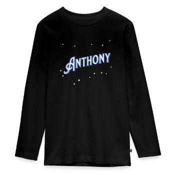 Anthony name personalized - Teenager Premium Organic Long Sleeve Shirt - black - Front - AI Model Kid Female (0cm)