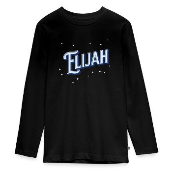 Elijah names personalized - Teenager Premium Organic Long Sleeve Shirt - black - Front - AI Model Kid Female (0cm)