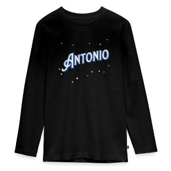 Nom Antonio personnalisé - T-shirt manches longues Premium Ado - noir - Devant - AI Model Kid Female (0cm)