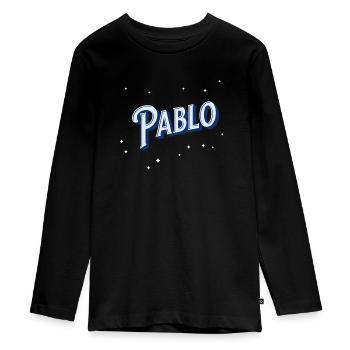 Pablo Namen personalisiert - Teenager Premium Bio Langarmshirt - Schwarz - Vorne - AI Model Kid Female (0cm)