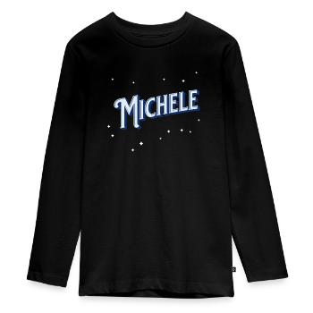 Michele name personalized - Teenager Premium Organic Long Sleeve Shirt - black - Front - AI Model Kid Female (0cm)