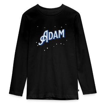 Adam name personalized - Teenager Premium Organic Long Sleeve Shirt - black - Front - AI Model Kid Female (0cm)