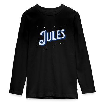 Jules name personalized - Teenager Premium Organic Long Sleeve Shirt - black - Front - AI Model Kid Female (0cm)