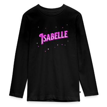 Isabelle Namen personalisiert - Teenager Premium Bio Langarmshirt - Schwarz - Vorne - AI Model Kid Female (0cm)