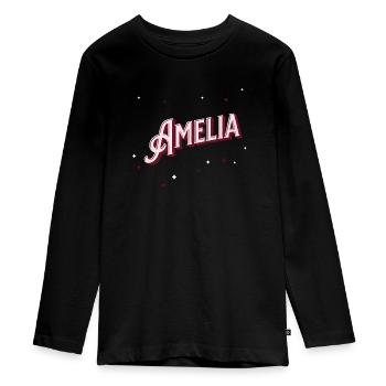 Amelia Namen personalisiert - Teenager Premium Bio Langarmshirt - Schwarz - Vorne - AI Model Kid Female (0cm)