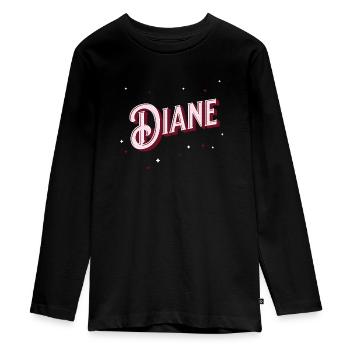 Prénom Diane personnalisé - T-shirt manches longues Premium Ado - noir - Devant - AI Model Kid Female (0cm)