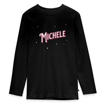 Michele name personalized - Teenager Premium Organic Long Sleeve Shirt - black - Front - AI Model Kid Female (0cm)