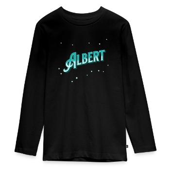 Albert Namen personalisiert - Teenager Premium Bio Langarmshirt - Schwarz - Vorne - AI Model Kid Female (0cm)