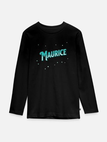 Maurice Namen personalisiert - Teenager Premium Bio Langarmshirt - Schwarz