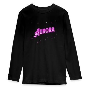 Aurora Namen personalisiert - Teenager Premium Bio Langarmshirt - Schwarz - Vorne - AI Model Kid Female (0cm)