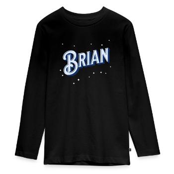 Brian Namen personalisiert - Teenager Premium Bio Langarmshirt - Schwarz - Vorne - AI Model Kid Female (0cm)